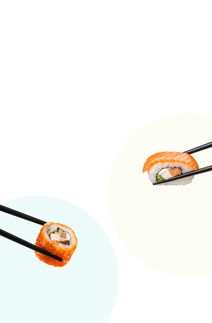 Sushi nigiri with chopsticks